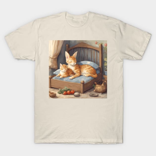 Whimsical Cat Family T-Shirt by Souls.Print
